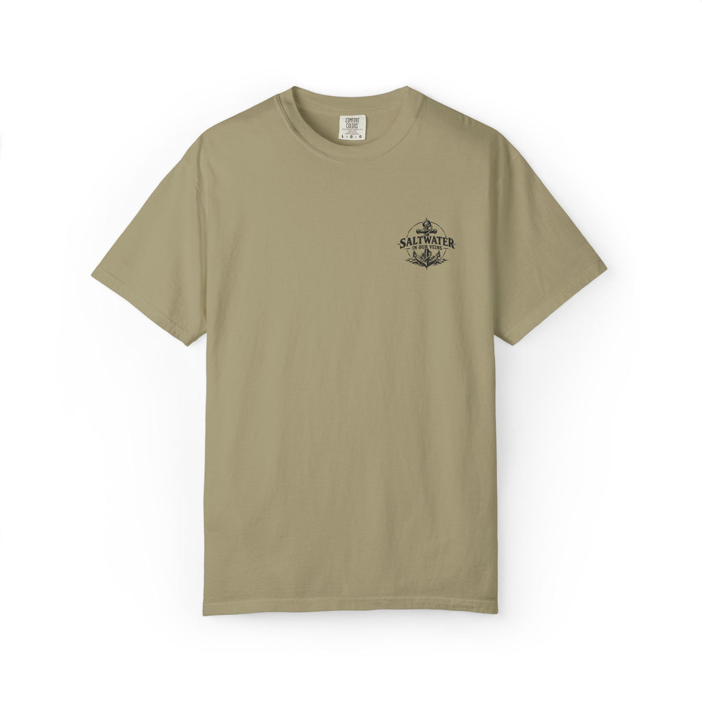 Vintage Rose Garment-Dyed Tee — Small Chest Logo "Saltwater Soul"