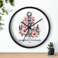 Nautical Anchor Floral Wall Clock — “The Harbour Standard” Decorative Timepiece