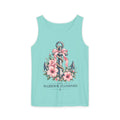 Anchor & Hibiscus Tank Top — "The Harbour Standard" Floral Nautical Beachwear