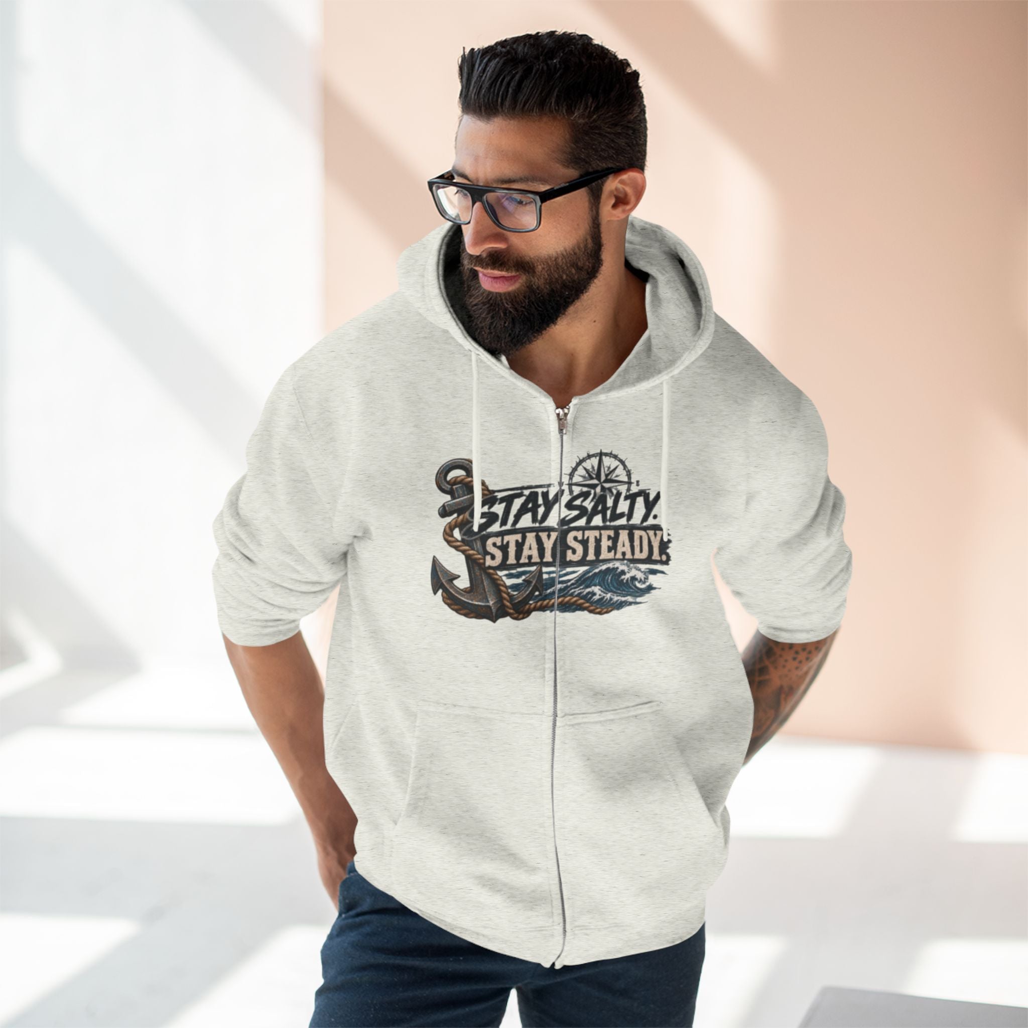Stay Salty Stay Steady Zip Hoodie